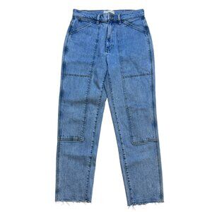 Everlane Organic‎ Cotton Denim Utility Cheeky Jean Size 27 Blue Straight-Leg Raw